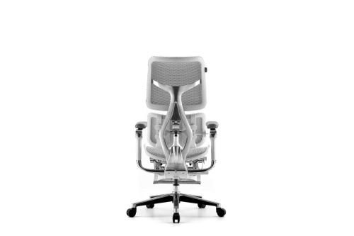 Ортопедическое кресло Falto Scala с подножкой серое